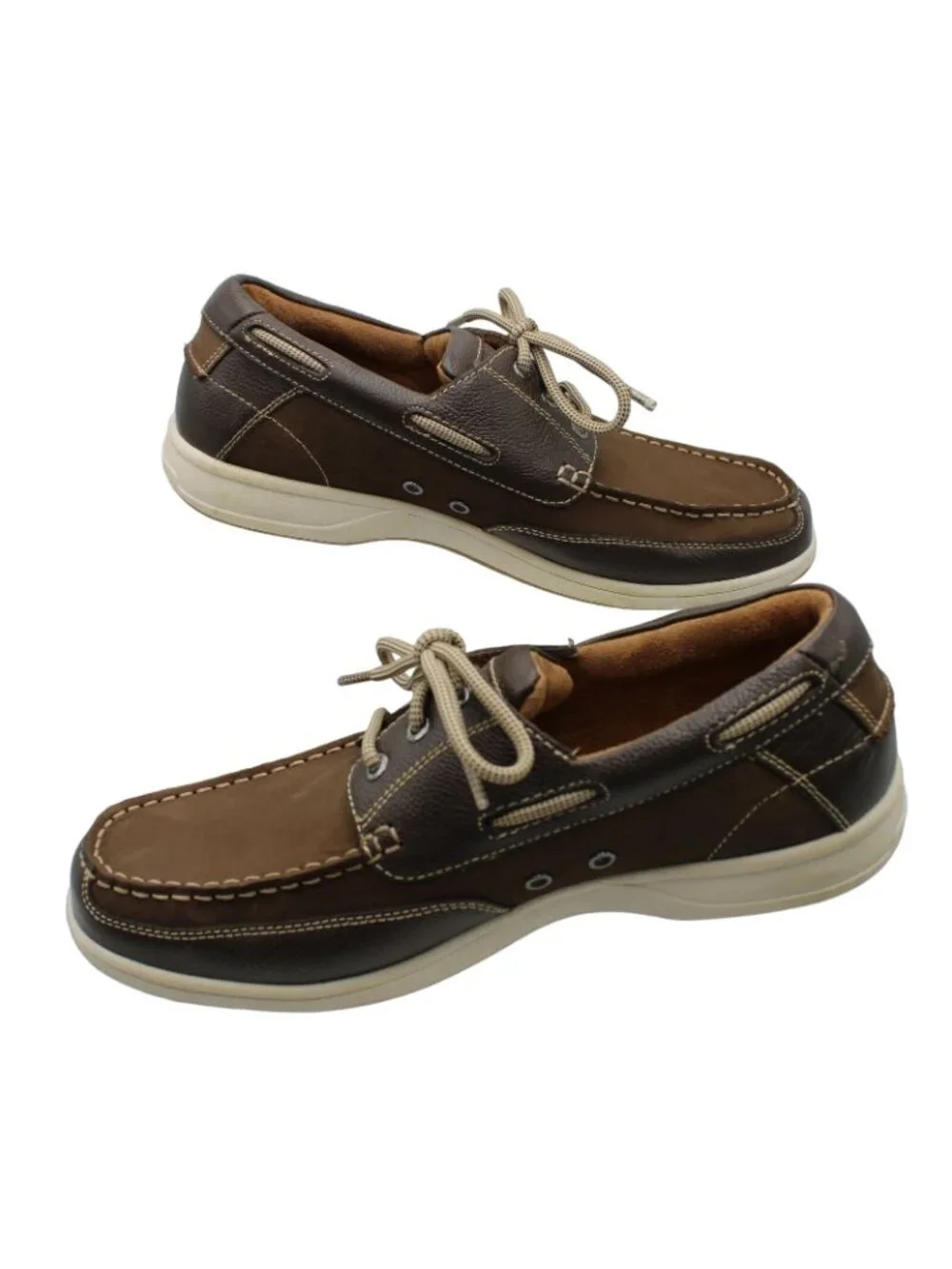 Florsheim Mens Lakeside Oxford Boat Shoes Brown Nubuck Size 9W Minimally Worn